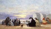Eugene Boudin Beach Scene at Sunse France oil painting artist